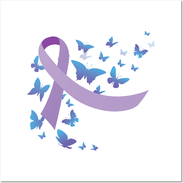 Purple Awareness Ribbon | Keep Fighting Warrior Wall Art by ChicagoBoho